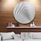 Designart - Fractal Bulgy White 3D Waves' Abstract Circle Metal Wall Art